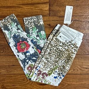 Gushi ~ Size 30/29 ~ Multi-Colors W/ Leopard & Floral Print ~ Jeans ~New W/ Tags